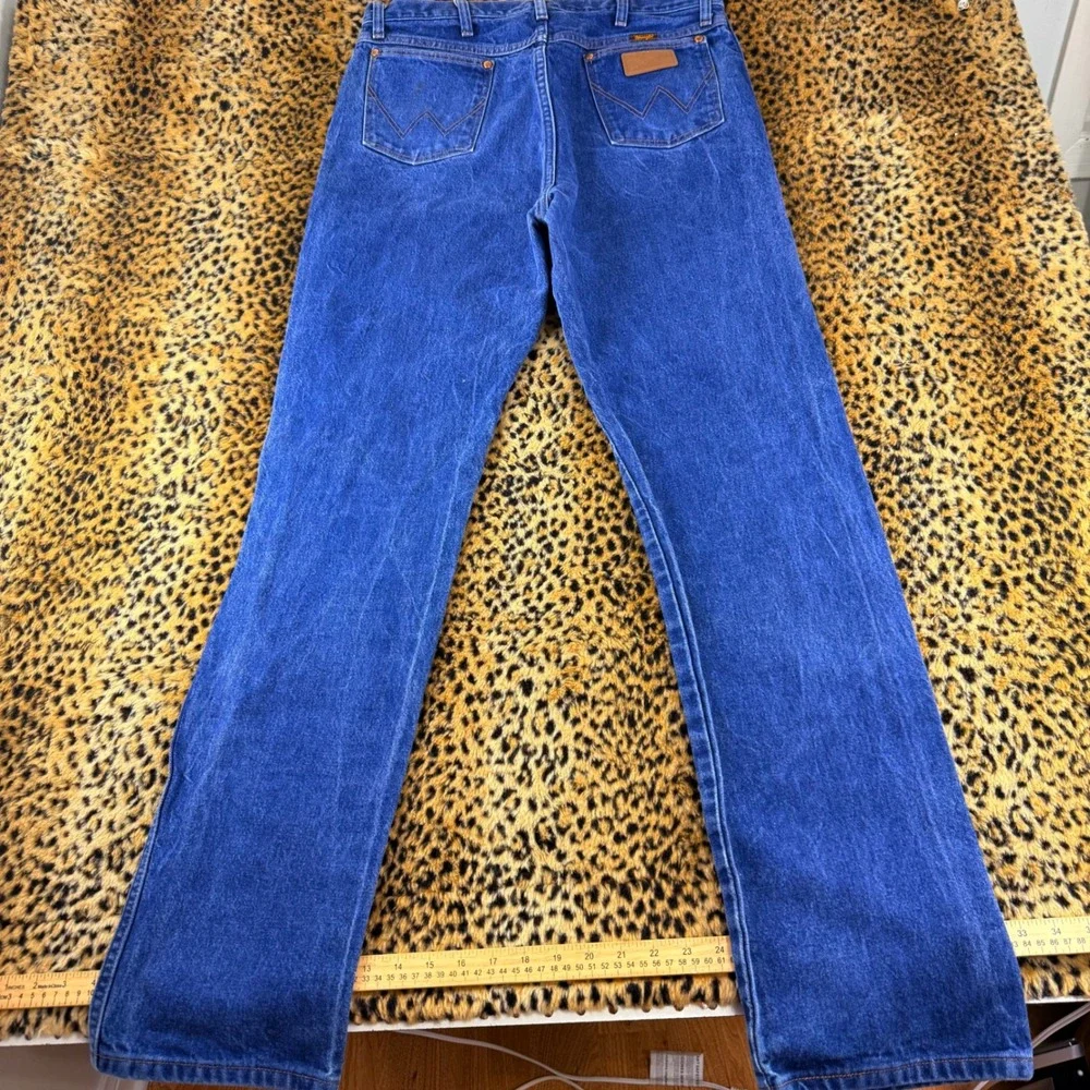 Vintage Wrangler 13MWZ Cowboy Cut Denim Blue Jeans Mens 36x36 Mexico US Fabric